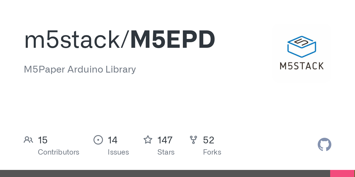 GitHub - m5stack/M5EPD: M5Paper Arduino Library