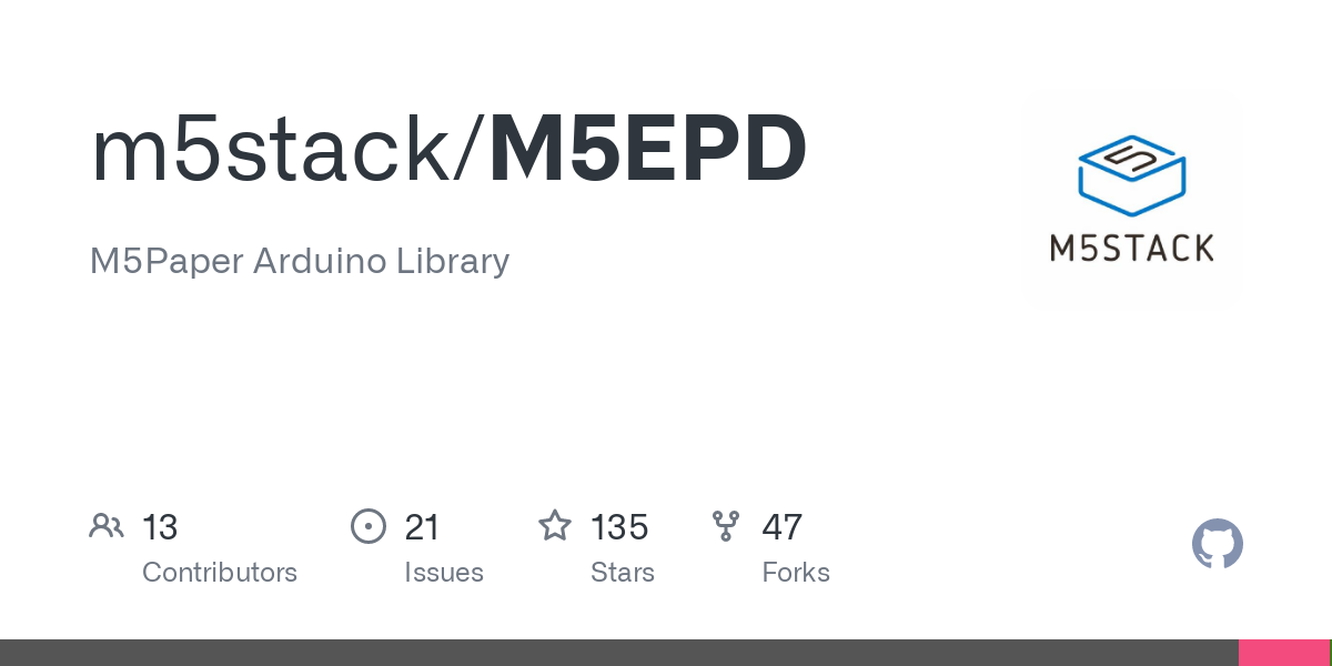GitHub - m5stack/M5EPD: M5Paper Arduino Library