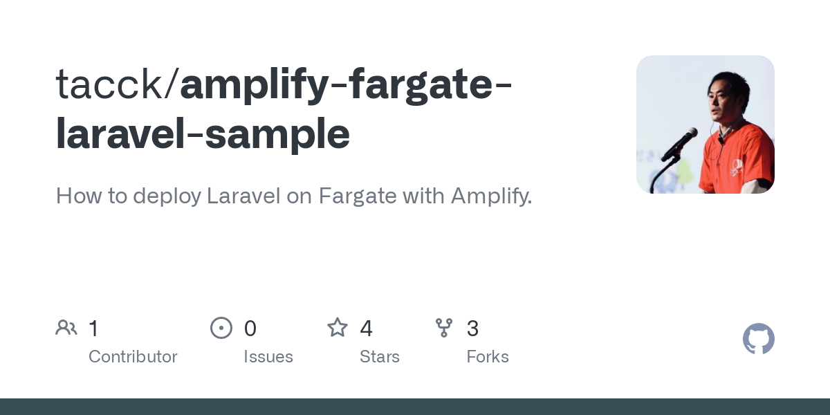 GitHub - tacck/amplify-fargate-laravel-sample: How to deploy Laravel on Fargate with Amplify.